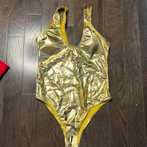 Gold one piece bikini